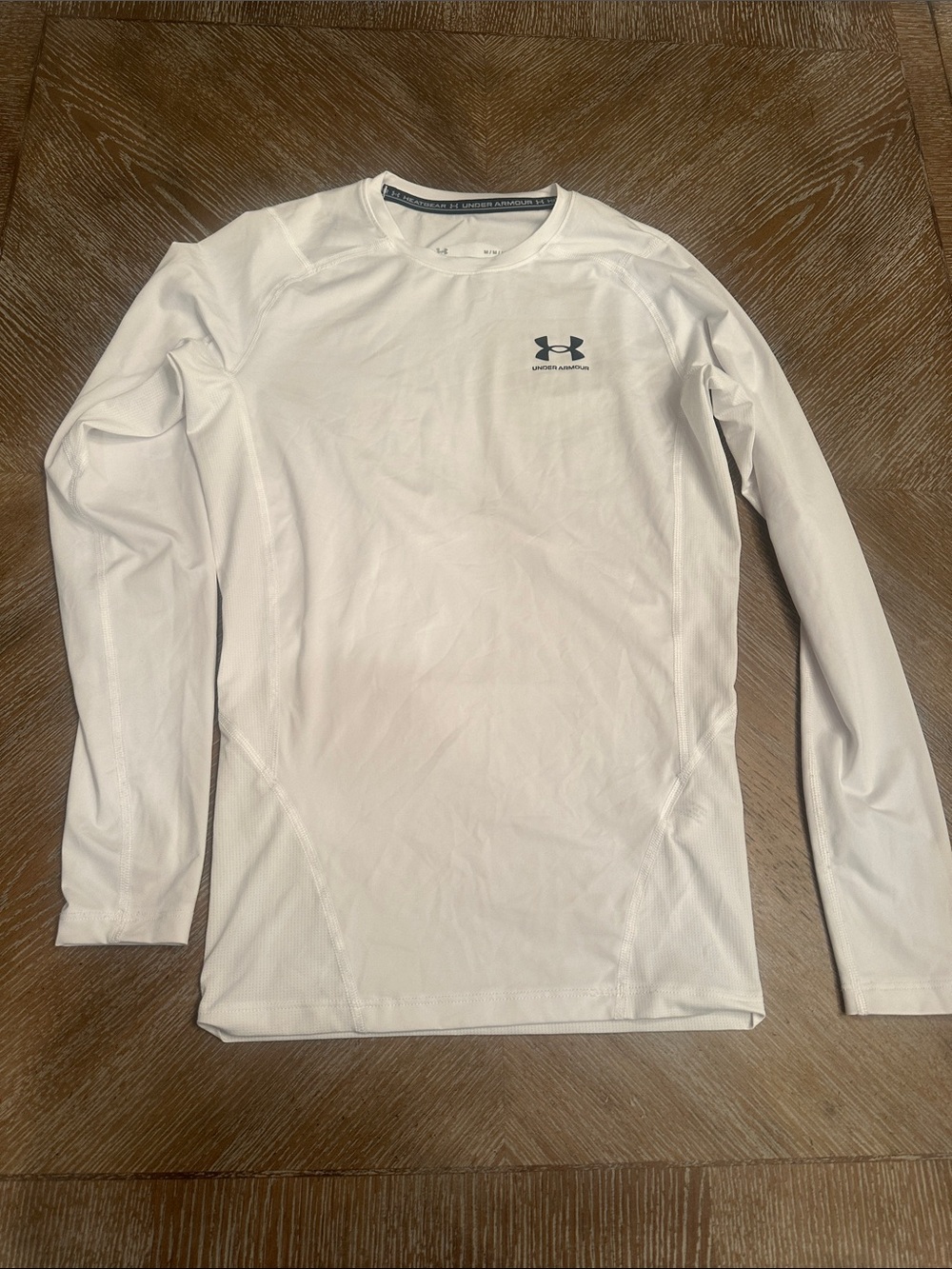 Under Armour White Long-Sleeve Heat Gear Shirt